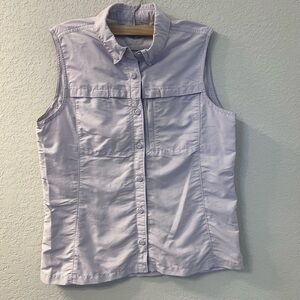 LL Bean Vest Womens‎ M purple Mesh Lined Pockets Fishing Outdoor Hike
